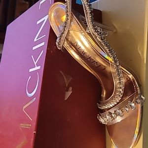 Rhinestone strap heels rosegold